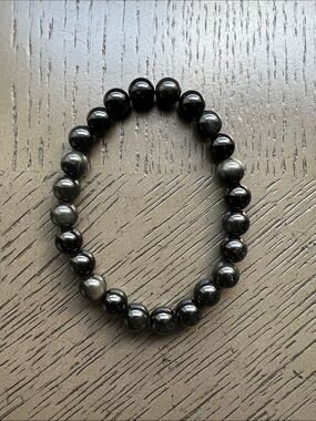 Rainbow obsidian bracelet 8mm SIZE 6.75’